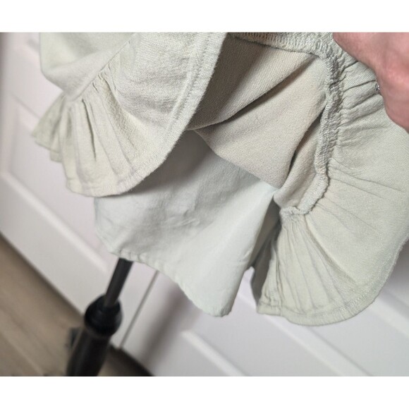 Hollister Size S Y2K Sundress Smocked Linen Blend Tie Straps Ruffle Boho Cottage - Picture 6 of 12